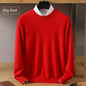Men's 100% Pure Mink Cashmere Sweater O-Neck Pullovers Knit Large Size Mink Sweater Winter New Long Sleeve High-End Jumpers Tops