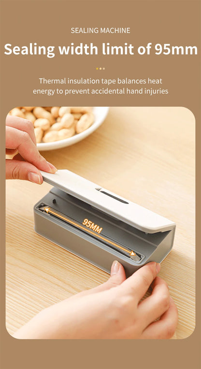 Bag Sealer Mini Plastic Bags Sealer 2in1 Portable Packaging thermal Sealing Machine Rechargeable Food Storage Plastic Bag Sealer
