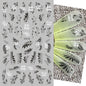 Black and White Love Flowers Line Art 3D Stickers Nail Decals Nail Art Accessories Butterfly Rose Nail Stickers Nail Sliders