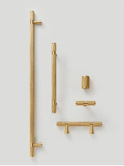 Nurlin Brass Diamond Cut Cross Knurl Pattern Cabinet Knob Pull T Bar Lengthened 38cm 15 Inch Cloakroom Door Drawer Handle