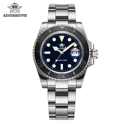ADDIESDIVE Luxurious Men's Analog Quartz Watch BGW9 Luminous 20 Bar Waterproof Men's Diving Stainless Steel Men Watches H3