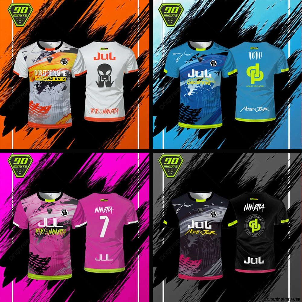 Summer Hot Maollot Jul T-shirt 90 Minute Sports Breathable Jersey Outdoor Quick-drying Football Shirt Men's Custom Tops Purchase