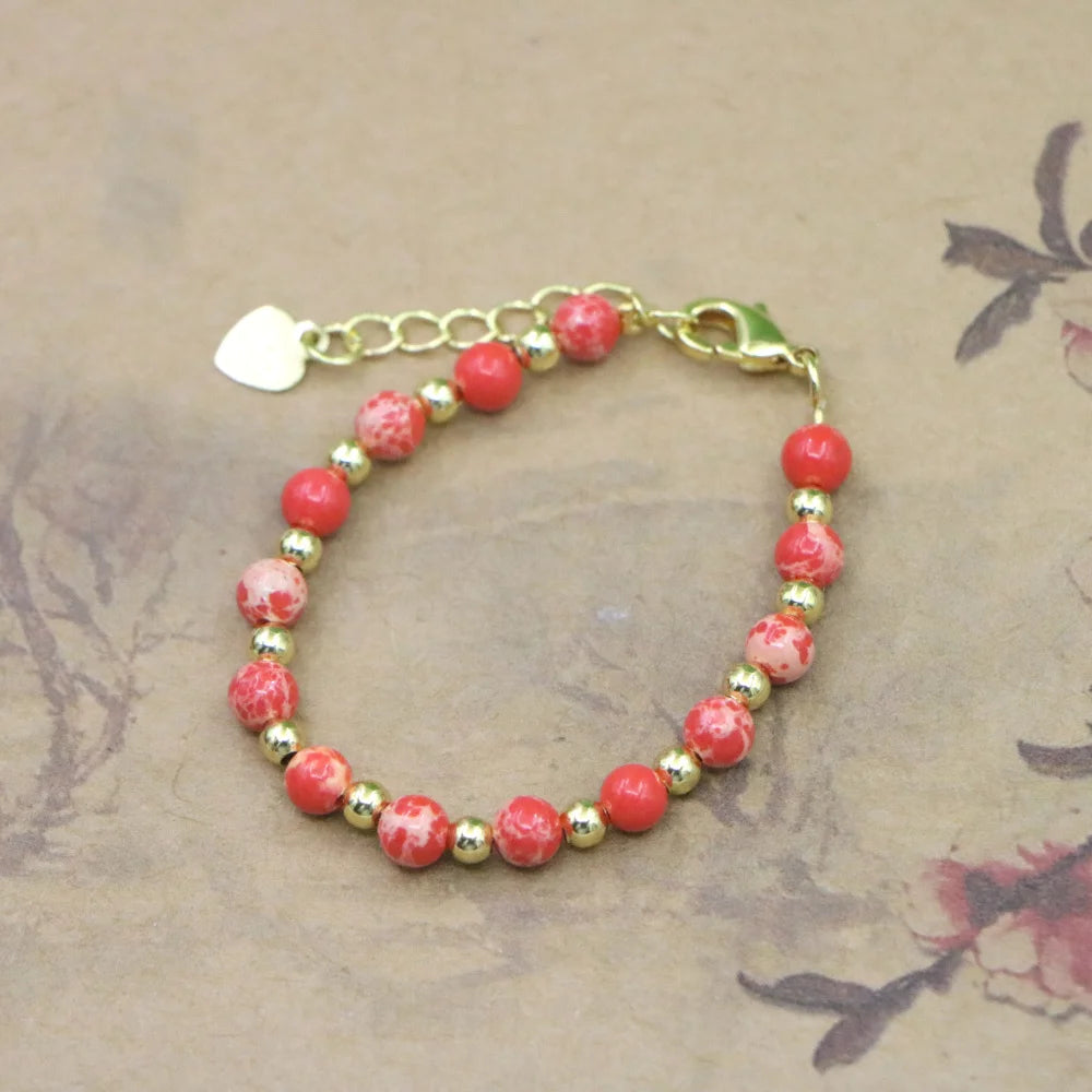 Lovely Fashion Natural Stone Bead Bracelet Baby Girls Lobster Clasp Accessories Girls Yoga Christmas Wedding Gift Jewelry Charm