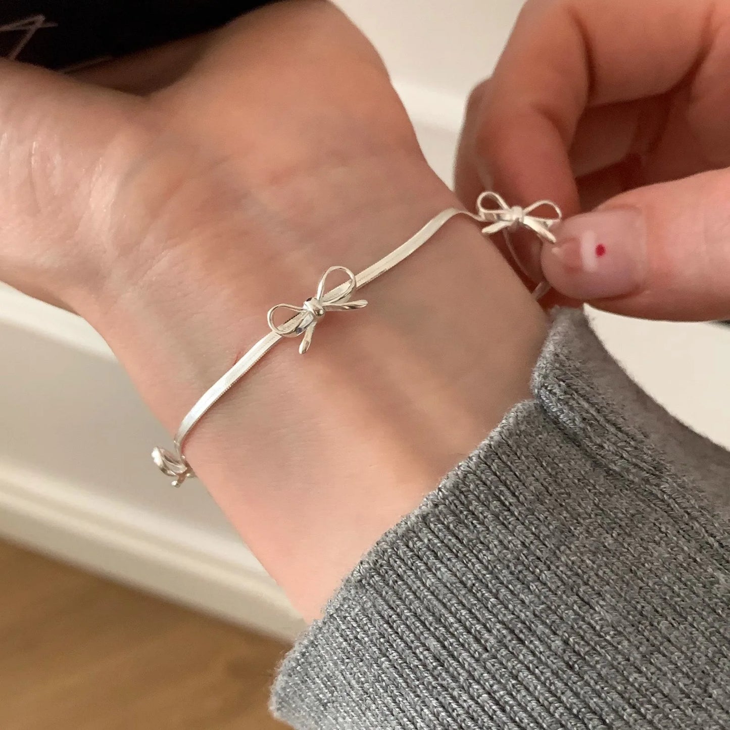 VENTFILLE 925 Sterling Silver Butterfly Bracelet for Girl Bead String Design Insect Fashion Versatile Jewelry Gift Dropshipping