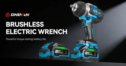 ONEVAN 2800N.M High Torque Brushless Electric Wrench Cordless 1/2 Inch Screwdriver Impact Drill Tool For Makita 18V Battery Pin