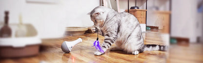 DOEL Cat Interactive Toys Funny Feather Kitten Teaser Indoor Play Automatic Toy Gift Cat Feather Toy