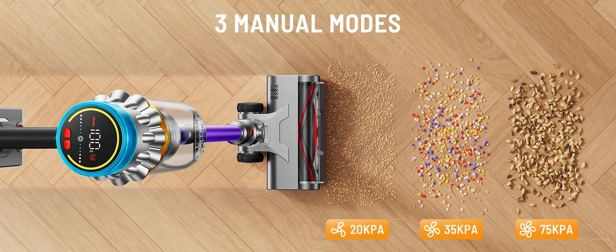 VAKERR X15 Pro 75KPA Cordless Vacuum Cleaner 750W Strong Suction Stick Vacuum 80Mins Runtime for Hard Floor Pet Hair and Carpet