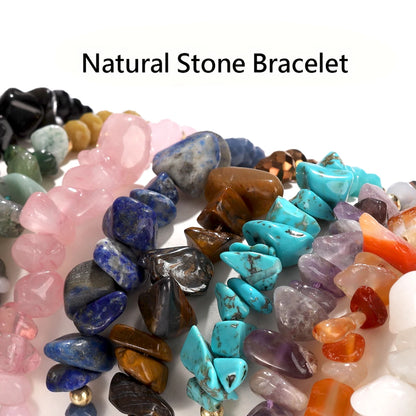 12 piece irregular natural stone woven stretchable bracelet set suitable for daily wear