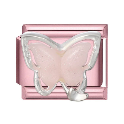 Pink Color Y2K Butterfly Star Bow Rabbit Heart Pendant Italian Charm Links Fit 9mm Stainless Steel Bracelet DIY Making Gifts