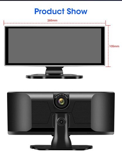 Srnubi 11.26 Inch 4K Dash Cam Wireless CarPlay & Android Auto Portable Car DVR Intelligent Systems Video Recorder GPS Navigation