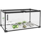 Reptile box, reptile breeding box, transparent terrarium habitat, sliding lid, metal trellis