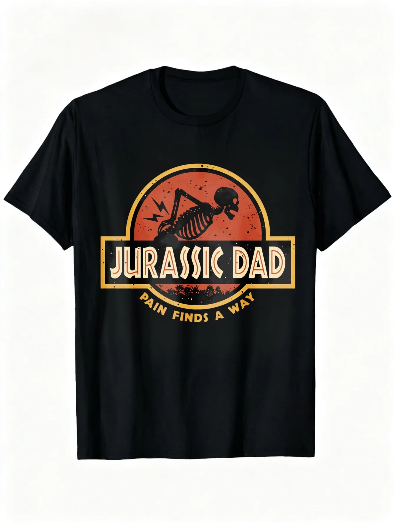 T-Shirt for Men Jurassic Dad Pain Finds Way Comfortable And Versatile Graphic T-Shirt for Men, Breathable And Elastic Fabric, Fu