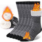 3 Pairs Men Women Merino Wool Crew Socks Thickened Thermal and Warm Socks for Winter Work Outdoor Hiking Running Sports Large