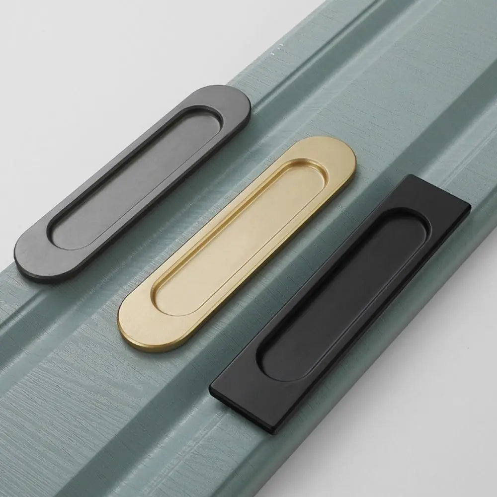 No Drilling Self-adhesive Handle Double-sided Black/Grey/Gold Sliding Door Handle Aluminum Alloy Glass Door Knob Window