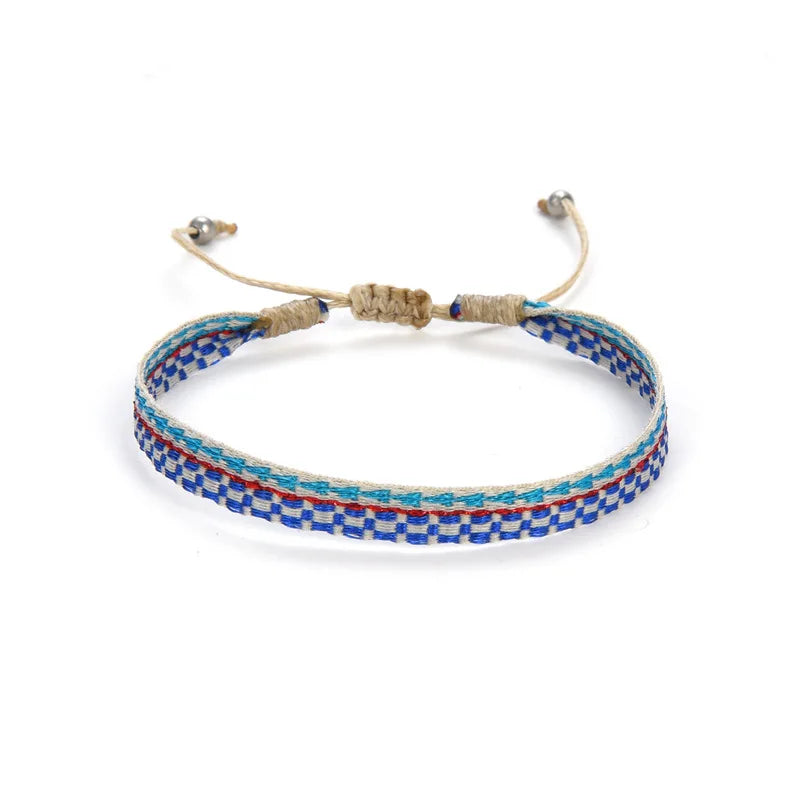KKBEAD Wholesale Handwoven Bracelet Colombia Cloth Braided Wristband Bracelets for Women Men Gift Hippie Boho Friendship Jewelry