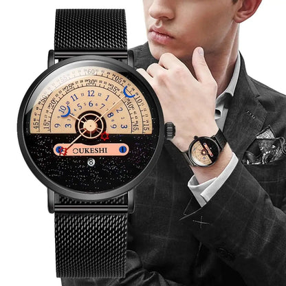 Fashion Mesh Band Men Business Watches Calendar Quartz Wristwatches For Mens Clock Reloj Hombre