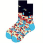 1 pair of men's cartoon printed tool pattern with unique and personalized long socks men  socks