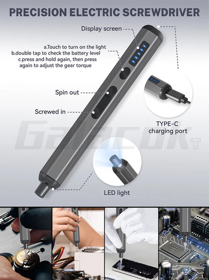 68 IN 1 Precision Electric Screwdriver Set 5 Levels Adjustable Comes Fill Light Professional Mobile Phone IPad Repair Tool