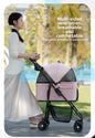 Pet Transport Stroller Dog Cat Portable Foldable Lightweight Detachable 4-Wheel Oxford Mesh Small Medium Push Cart