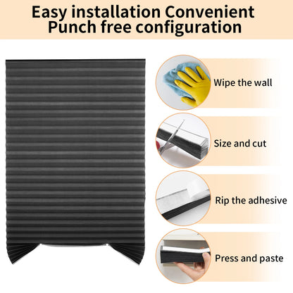 No Drill Blinds Stick on Curtains Blinds for Bedroom Kitchen Bathroom Windows Light Filtering Privacy Protection with Clips
