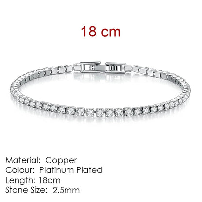 Fashion Multicolor Tennis Bracelet for Women 2.5/3/4/5mm Zirconia Charm Designer Tennis Chain Men Bracelet Wedding Jewelry KC128