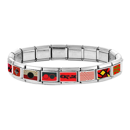 Wholesale Fashion Personalized DIY Red Color Italian Charm Bracelet Watermelon Tomato Bead 9mm Bracelet Stainless Steel Jewelrys