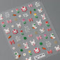 Lovely Red Fruit Strawberry Cherry Bowknot Love Heart Star Silk Ribbon 5D Nail Art Stickers Chic Self Adhesive Manicure Decal