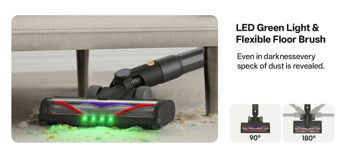 COTIAR Cordless Vacuum Cleaner V30 PRO 800W Powerful 75kPa Suction 95 Mins Runtime Handheld Home Appliance Portable Removable Battery