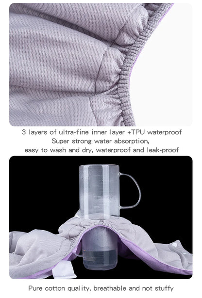 AIO Adjustable Easy To Wear Adult Diapers Washable Cotton Incontinence Cloth Diaper Elderly Diapers Leak proof Underwear