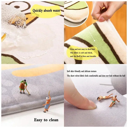 Turtle Bathroom Anti Slip Floor Mat Household Absorbent Foot Mat Mat Bathroom Small Carpet Soft and Comfortable Home Decorative