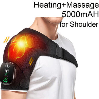 Electric Shoulder Massager Heating Pad Vibration Massage Support Belt Shoulder Thermal  Brace