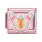 Pink Color Y2K Butterfly Star Bow Rabbit Heart Pendant Italian Charm Links Fit 9mm Stainless Steel Bracelet DIY Making Gifts