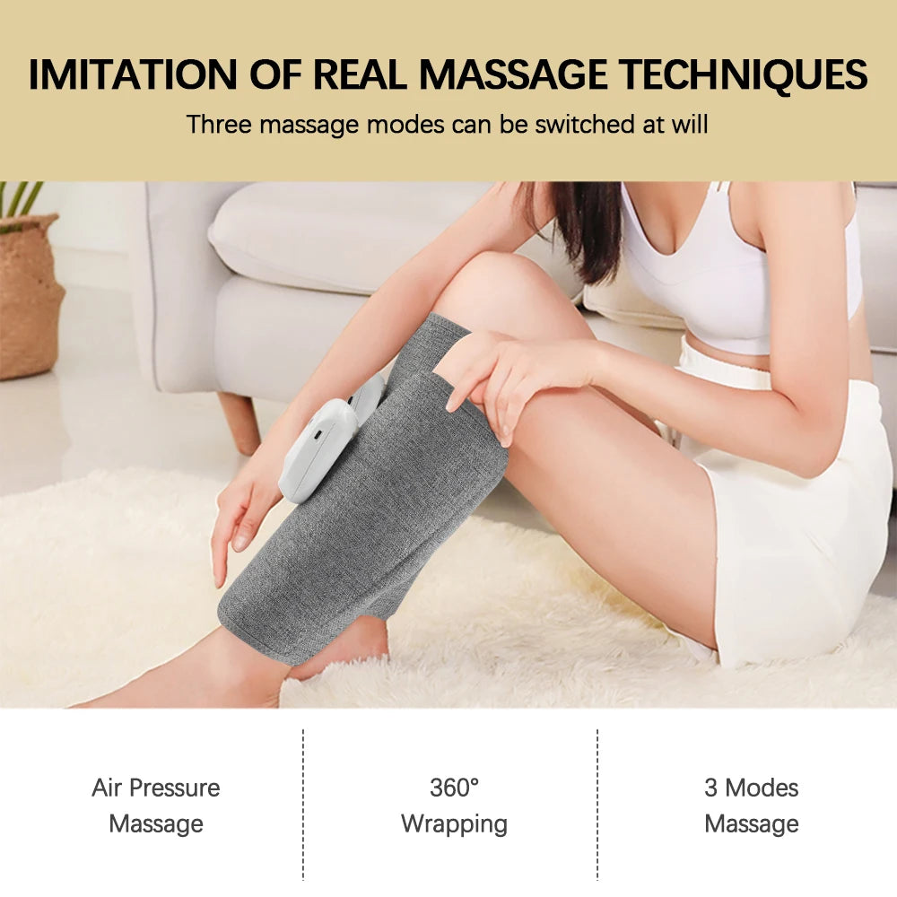 Eletric Air Pressure Calf Massager 3 Level Airbag Compression Wireless Massage Foot Leg Muscle Blood Circulation Relieve Fatigue
