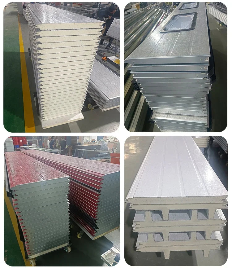 Modern style automatic steel and wood combination elevated garage door windproof and anti-theft household finished surface