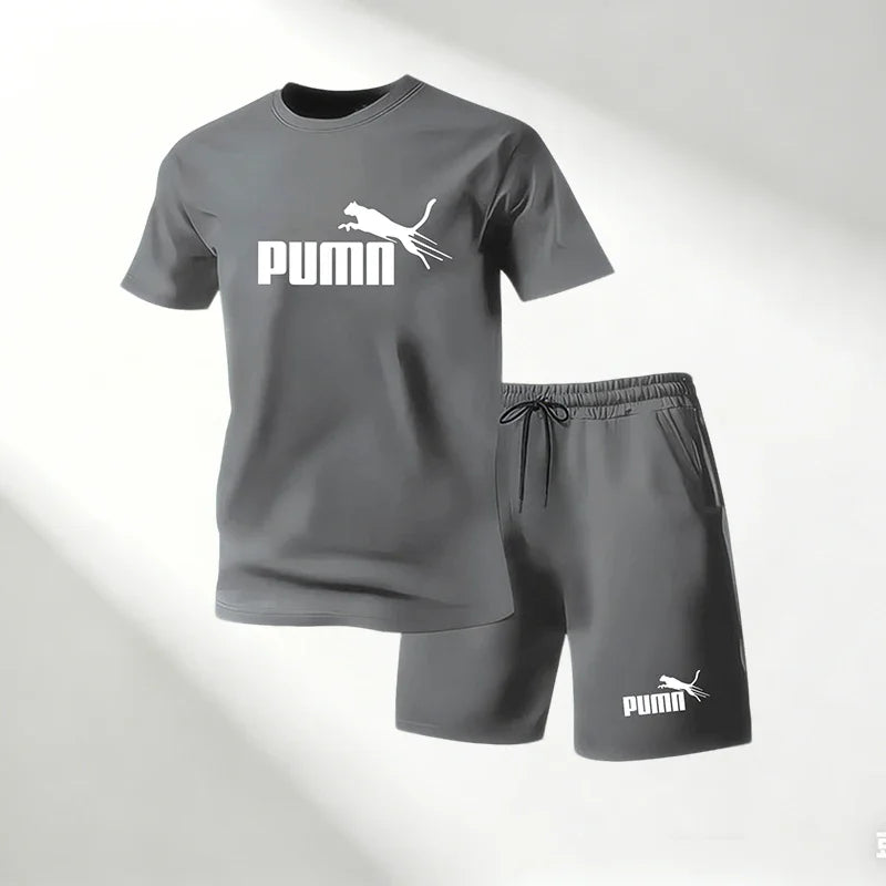 Hot Sale 2026 Men's T-Shirts Sets O-Neck Short Sleeve+Sports Shorts Quick Dry Casual Street Fashion Home Outdoor Running 2 Piece
