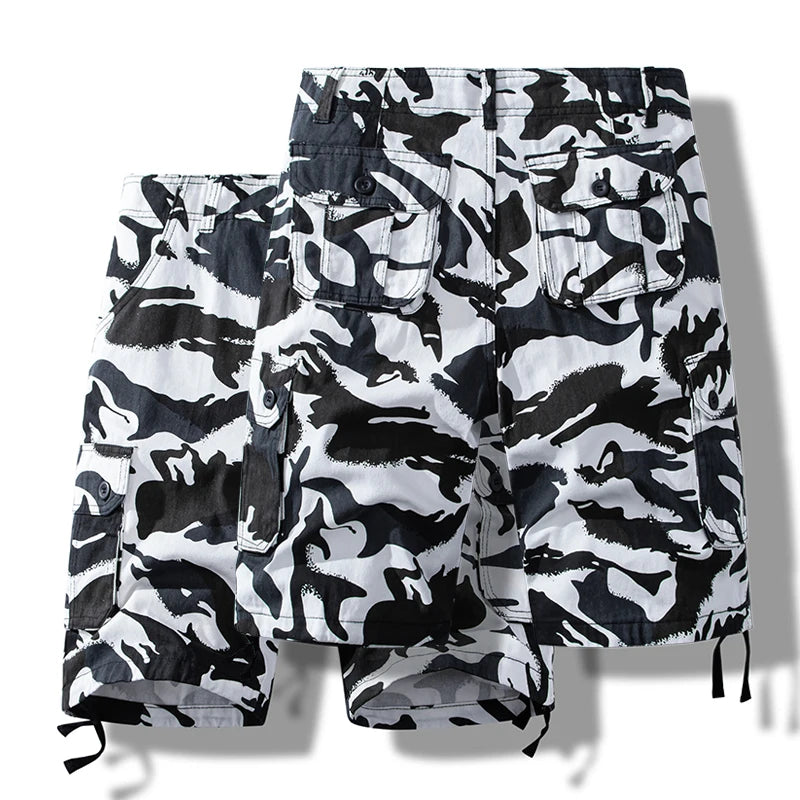 Men's Short Pants Cotton Cargo Shorts Tactical Breeches Casual Sports Man Hiking Fishing Streetwear