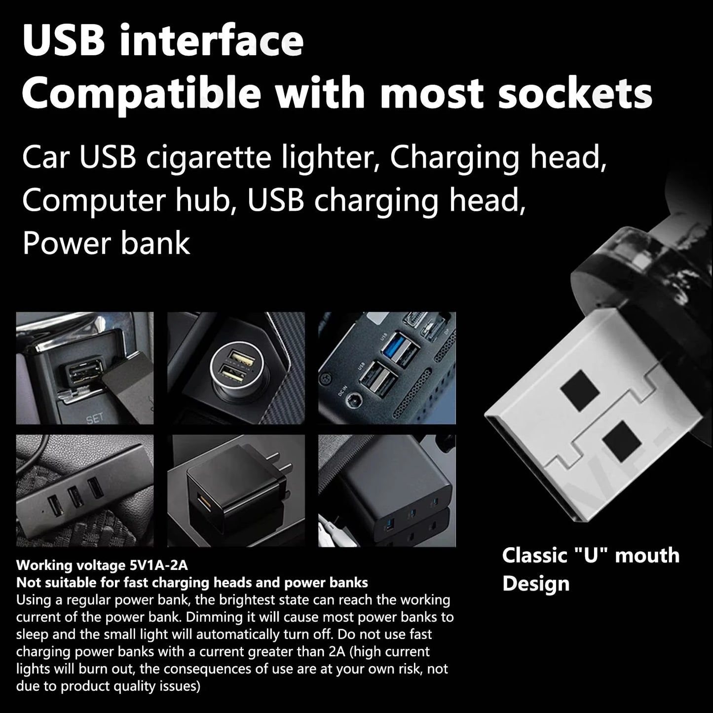 New USB Led Flash Candles Light Bulb Car Interior Decoration Light Car Ambient Lamp Night Frosted Light for Home Car Decoration