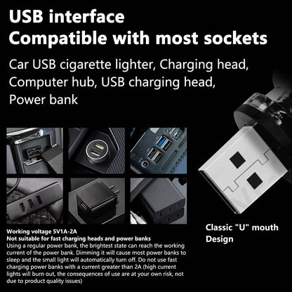 New USB Led Flash Candles Light Bulb Car Interior Decoration Light Car Ambient Lamp Night Frosted Light for Home Car Decoration