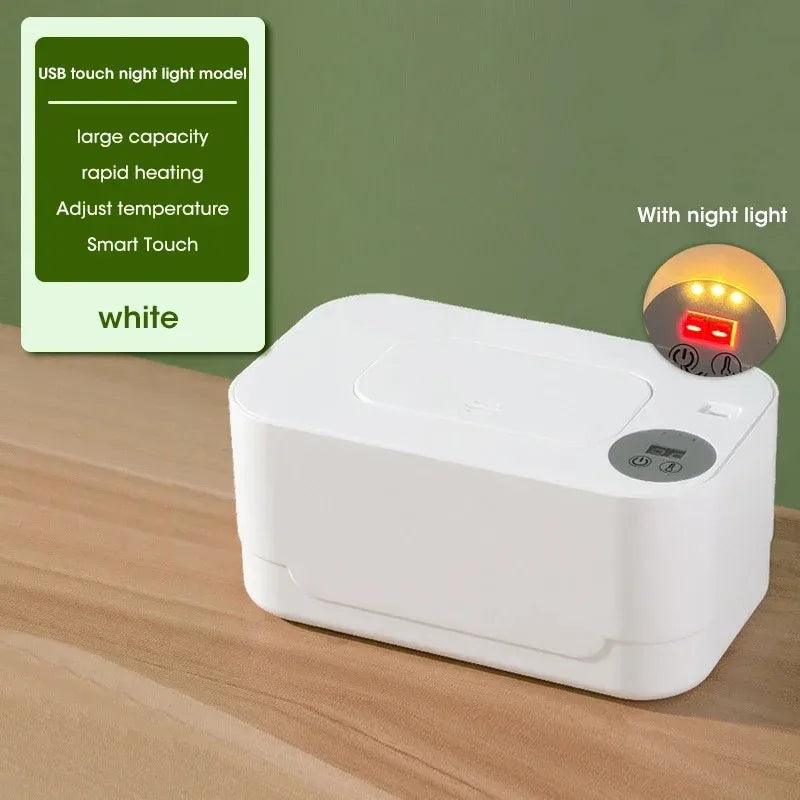 Portable USB Multifunction Baby Wipe Warmer Heater with LED Display for Home and Car Wet Towel Dispenser Heating Box
