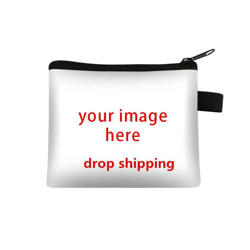 DIY Customize Your Image /Logo / Name Coin Purse Ladies Card Bag Boys Girls Wallet Portable Headset Mini Lipstick Bags Money Bag