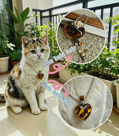 S17 Heart Crystal Pet Cremation Urn Necklace Keepsake Pendant Hold Pet Hair Ashes Memorials Jewelry For Dog Cat Remembrance Gift