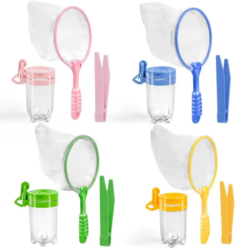 1Set Natural Exploration Tool Insects Observation Jar Feeding Box Capture Net Insects Catching Tweezers For Male & Female
