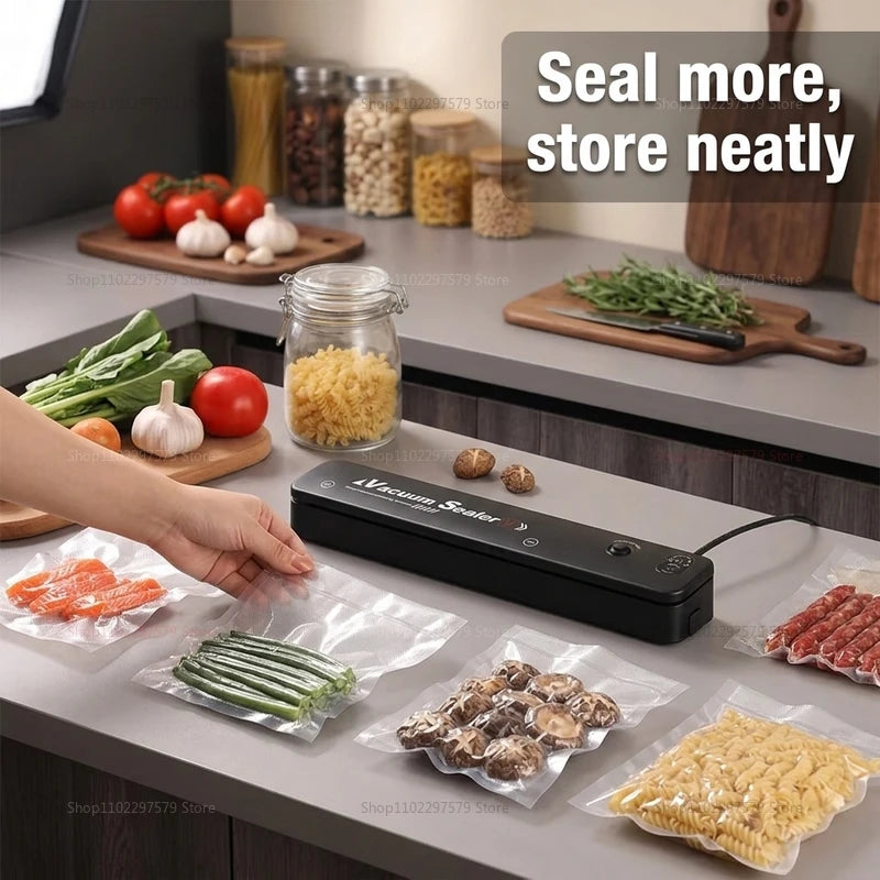 NEW 220V/110V electric vacuum sealant packaging machine, with vacuum bag link household food fresh black vacuum sealing machine