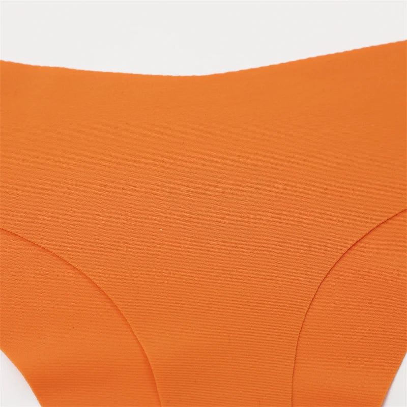 3PCS Women Ice Silk Seamless Thongs Underpants Sexy V-Waist Ultra-thin Panties Girls Low Rise Invisible G-string Lingerie XS-XL