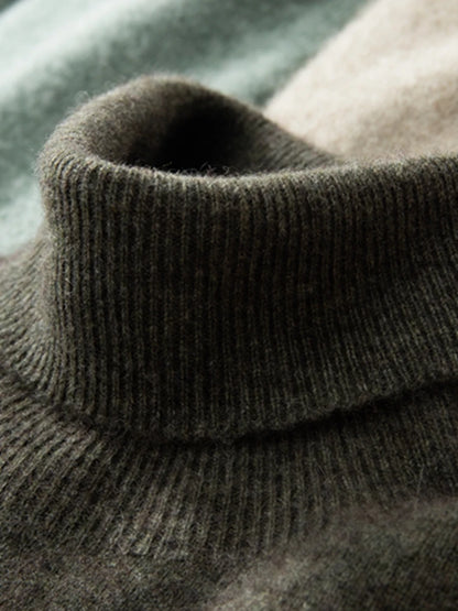 Men's Turtleneck 100% Cashmere Sweater Autumn Winter Basic Long Sleeve Pullover Cashmere Knitwear Soft Warm Comfy Clothing