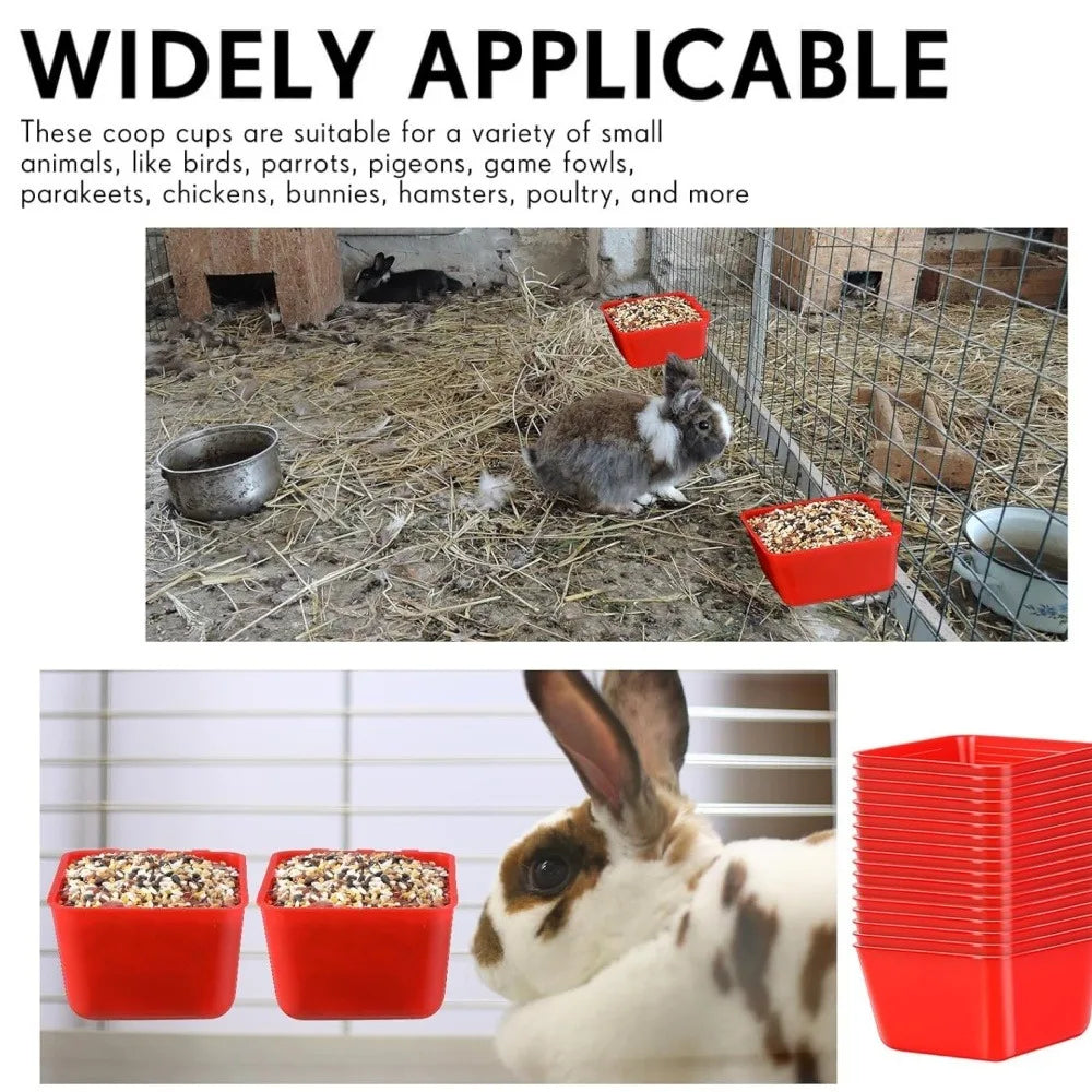 6/10PCS Chickens Feeder Hanging Plastic Chicken Coop Feeding Drinking Bowl Poultry Duck Goose Water Dispenser Chickens Supplies