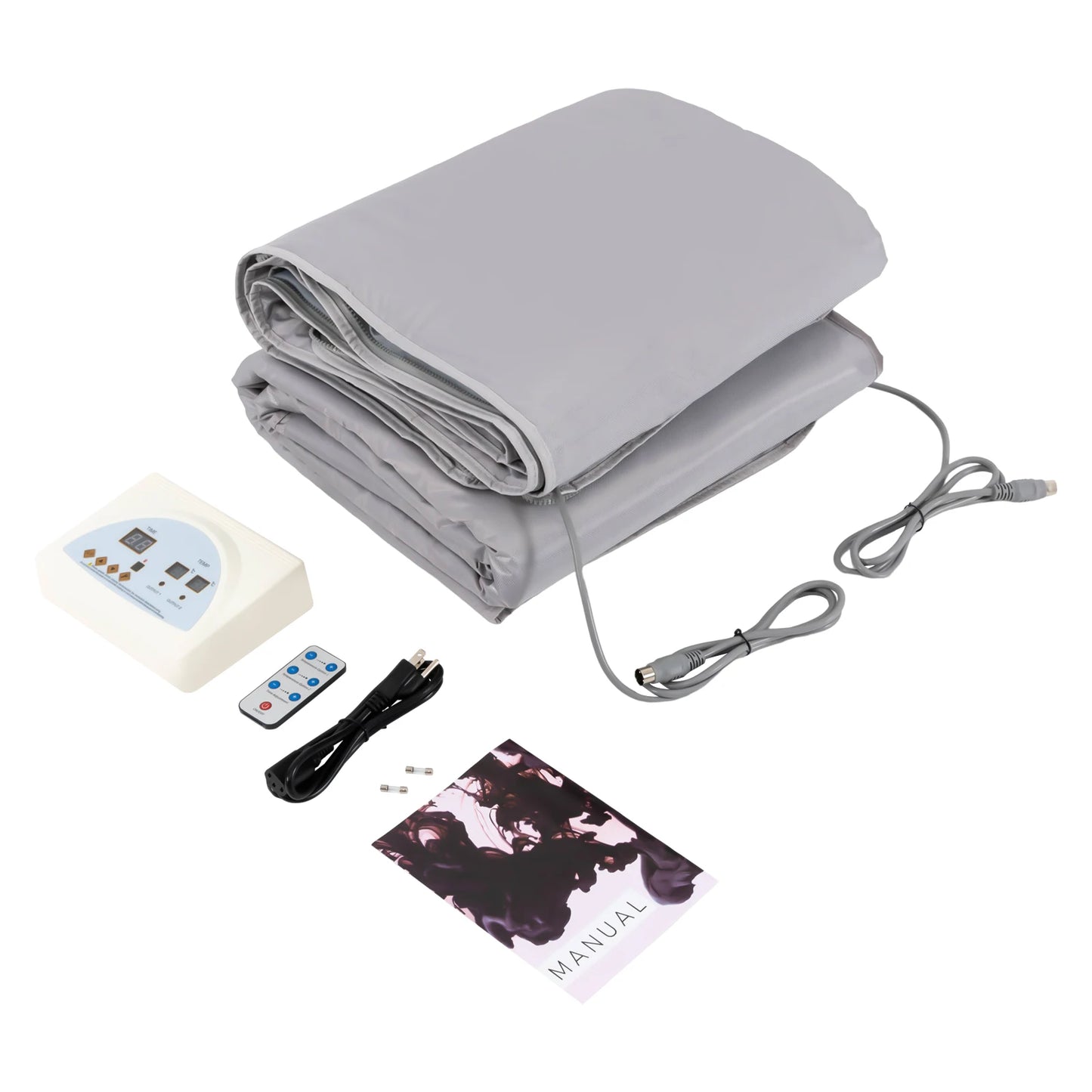 Portable Sauna Blanket 180*80cm,Heating Blanket w/ Remote Control for Relaxation Detoxification Purple/Silver/Black