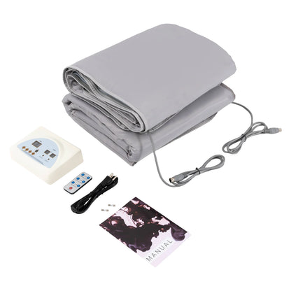 Portable Sauna Blanket 180*80cm,Heating Blanket w/ Remote Control for Relaxation Detoxification Purple/Silver/Black