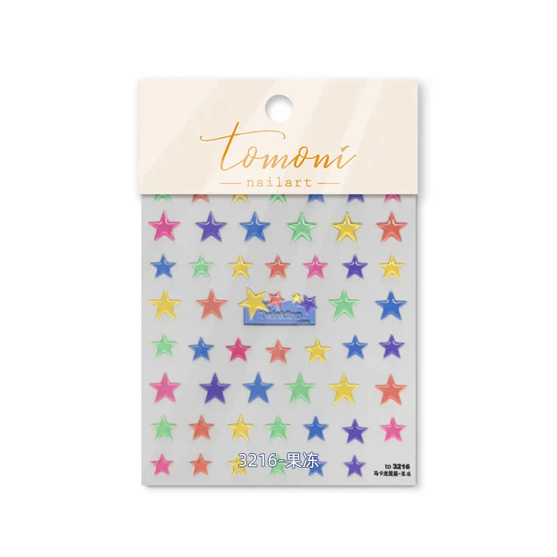 Line Flower Powder Blusher Love Heart High Quality Jelly Series Adhesive Nail Sticker Nail Art Decoration Decals Design T-2830