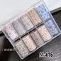 10 Rolls New Design Fresh Nail Foils for Transfer Paper Sticker Plaid Sliders Denim Nails Wraps DIY Bowknot Nail Art Decorations